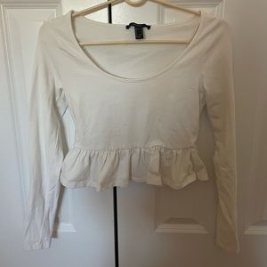 forever 21 long sleeve white top